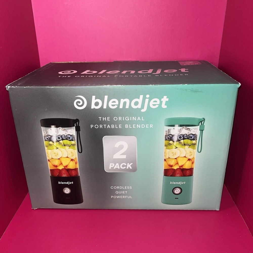 Set/2 BlendJet 2 The Original Portable Blender 16oz Jar Upgrade Mint & Black New